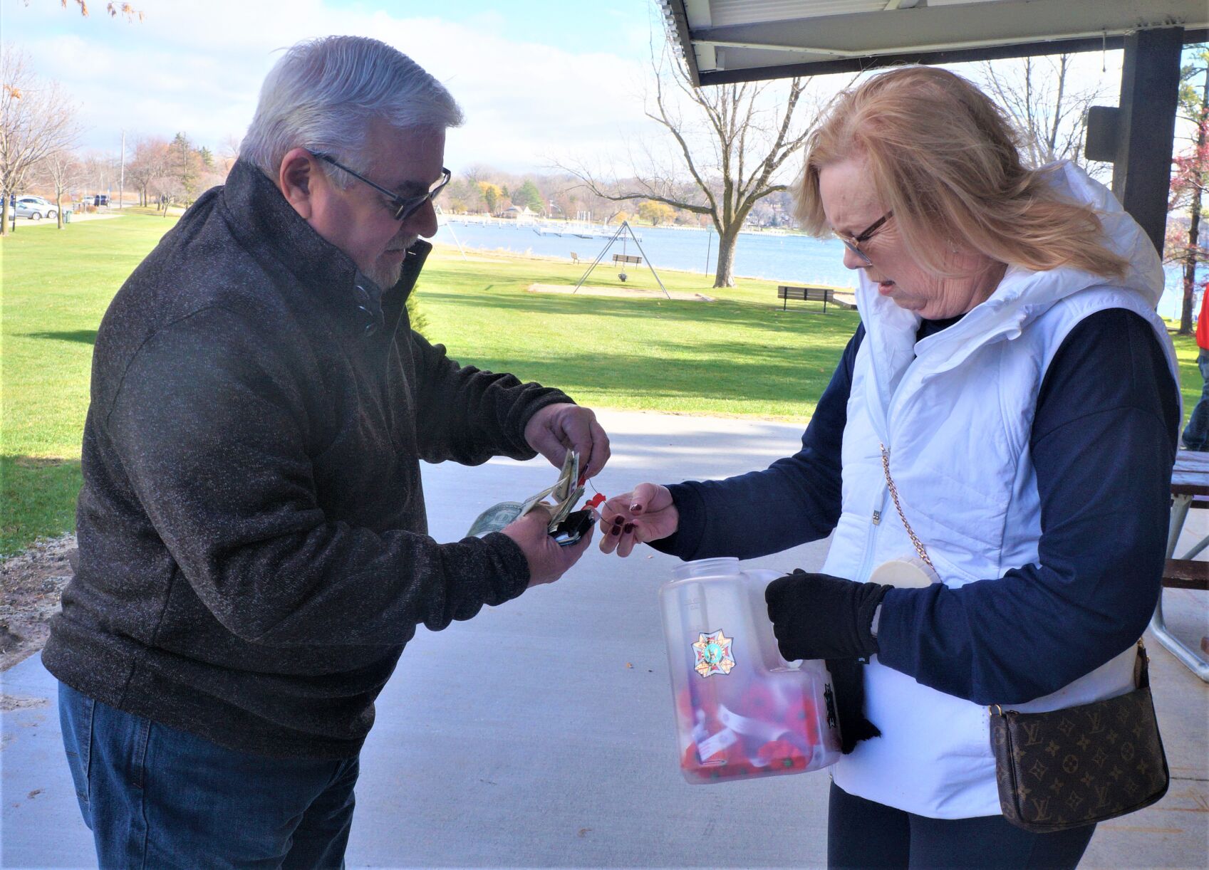 Veterans Day poppy sales - Linda Schildt